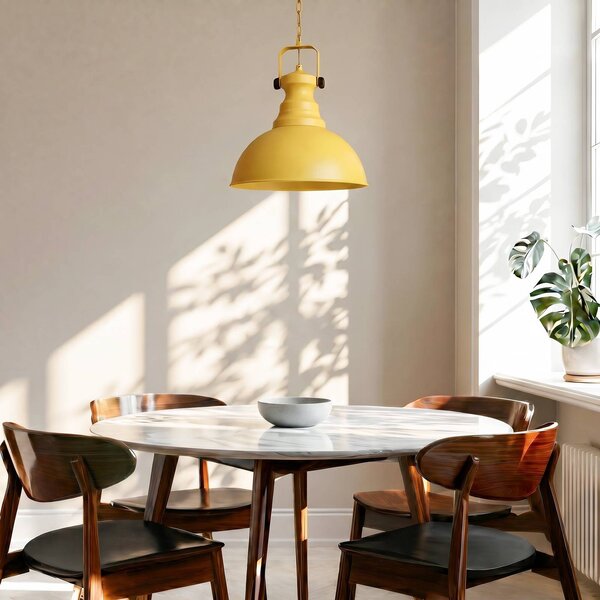 Lampa wisząca Kure Opviq, możliwość ściemniania, żółty / pomarańczowy, salon / jadalnia, metal, vintage