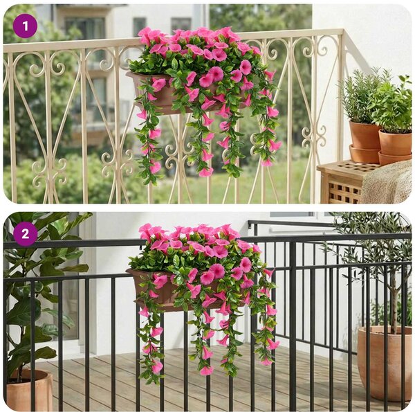 Sztuczne Kwiaty Purpurowy czerwony 55 x 20 x 55 cm PE i stal