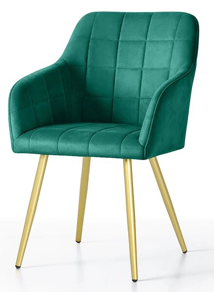 Zestaw 2 zielonych krzeseł w stylu glamour N6-K35