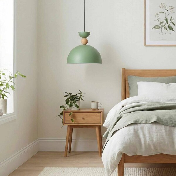 Lampa wisząca Kure Opviq, możliwość ściemniania, zielony, salon / jadalnia, metal