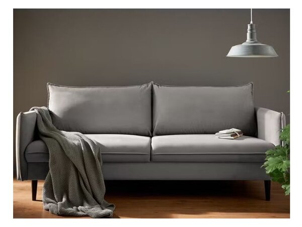 Szara aksamitna sofa 203 cm Juli – Ropez
