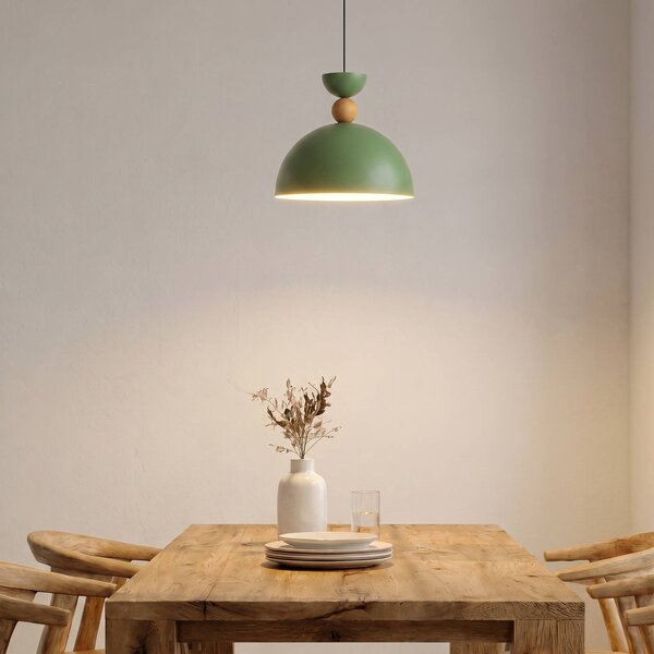Lampa wisząca Kure Opviq, możliwość ściemniania, zielony, salon / jadalnia, metal