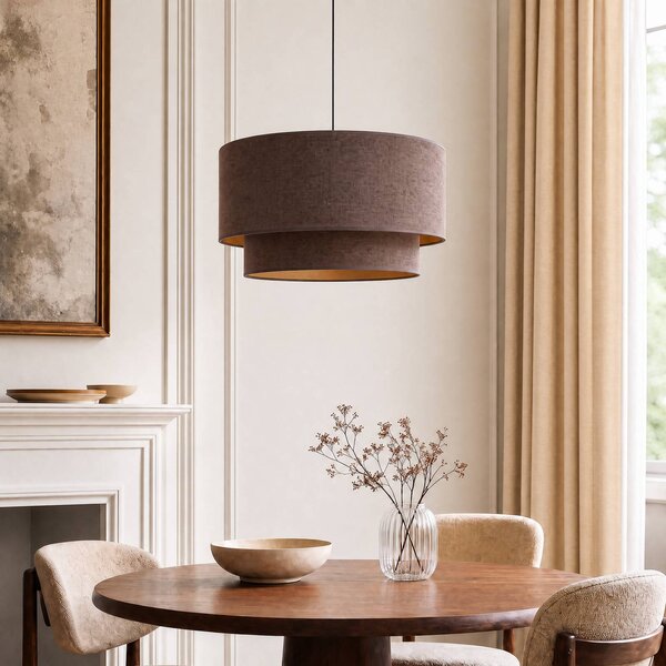 Lampa wisząca Boho Duolla, brązowy / rdzawy, sypialnia, tkanina / materiał / jedwab, młodzieżowy