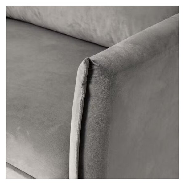 Szara aksamitna sofa 203 cm Juli – Ropez