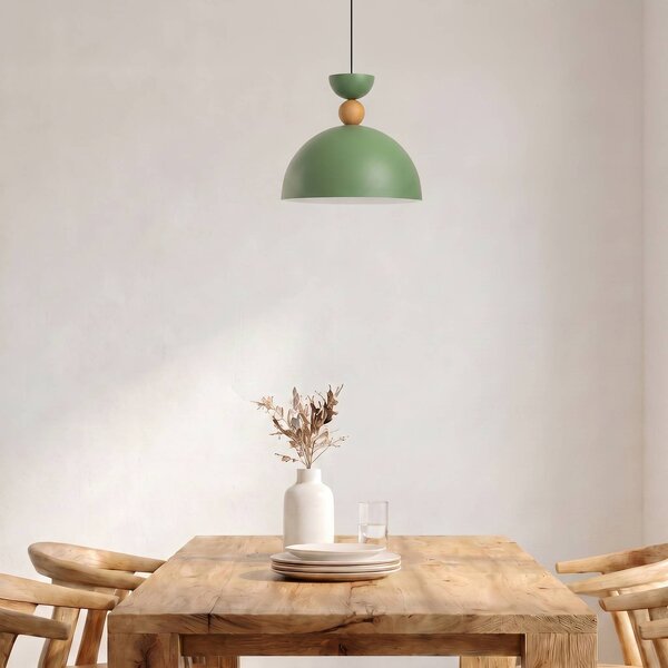Lampa wisząca Kure Opviq, możliwość ściemniania, zielony, salon / jadalnia, metal