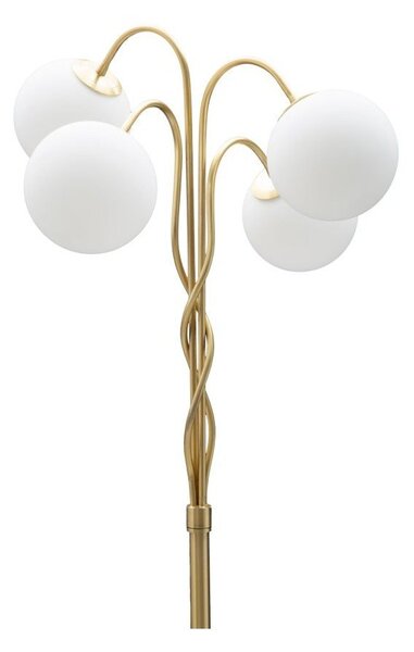 Lampa stojąca w biało-złotym kolorze ze szklanym kloszem (wysokość 176 cm) Glamy – Mauro Ferretti