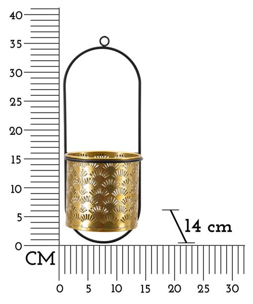 Metalowy wieszak na doniczkę ø 14 cm (wysokość 37 cm) Hong – Mauro Ferretti