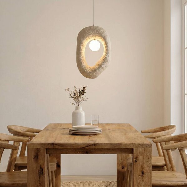 Lampa wisząca Zoga Opviq, możliwość ściemniania, kremowy / amber, salon / jadalnia, tworzywo sztuczne, nowoczesny