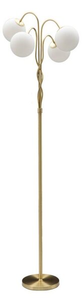 Lampa stojąca w biało-złotym kolorze ze szklanym kloszem (wysokość 176 cm) Glamy – Mauro Ferretti