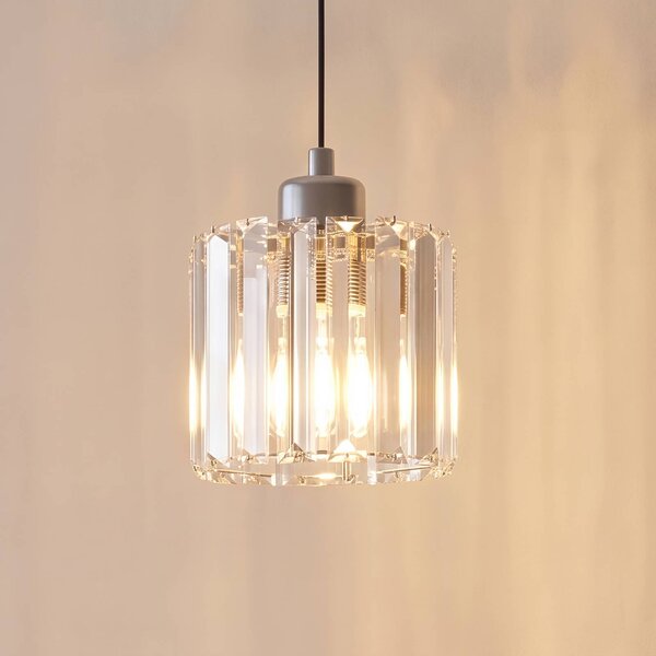 Lampa wisząca Yakops Opviq, możliwość ściemniania, chromowy / srebrny, salon / jadalnia, szkło