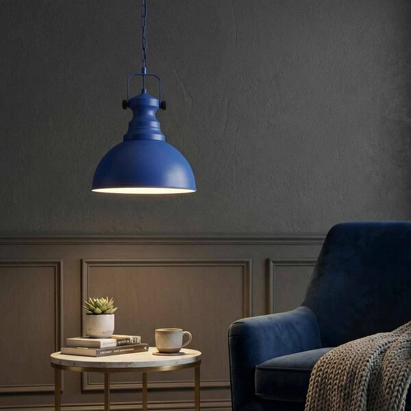Lampa wisząca Kure Opviq, możliwość ściemniania, niebieski, salon / jadalnia, metal, vintage