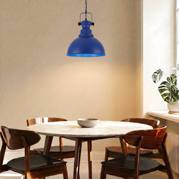 Lampa wisząca Kure Opviq, możliwość ściemniania, niebieski, salon / jadalnia, metal, vintage
