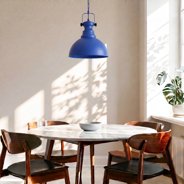 Lampa wisząca Kure Opviq, możliwość ściemniania, niebieski, salon / jadalnia, metal, vintage