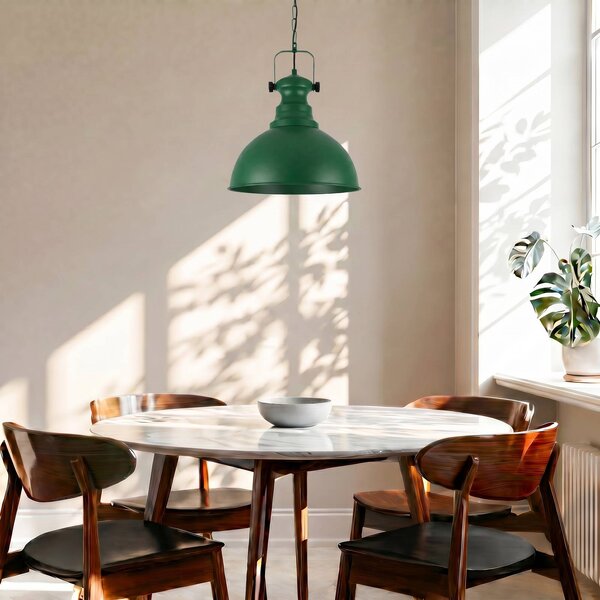 Lampa wisząca Kure Opviq, możliwość ściemniania, zielony, salon / jadalnia, metal, vintage