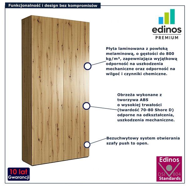Minimalistyczna uchylna szafa dąb artisan A8-F34