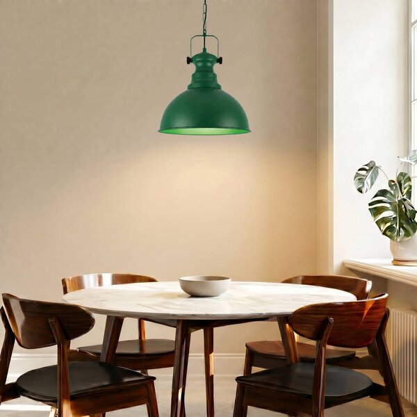Lampa wisząca Kure Opviq, możliwość ściemniania, zielony, salon / jadalnia, metal, vintage