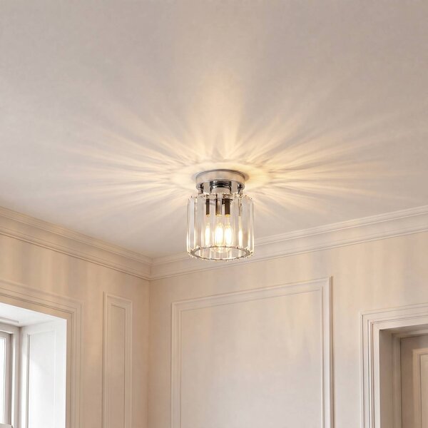 Lampa sufitowa Yakops Opviq, możliwość ściemniania, chromowy / srebrny, salon / jadalnia, szkło