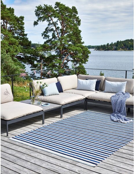 Niebiesko-kremowy dywan odpowiedni na zewnątrz 70x120 cm Teo Denim – Pappelina
