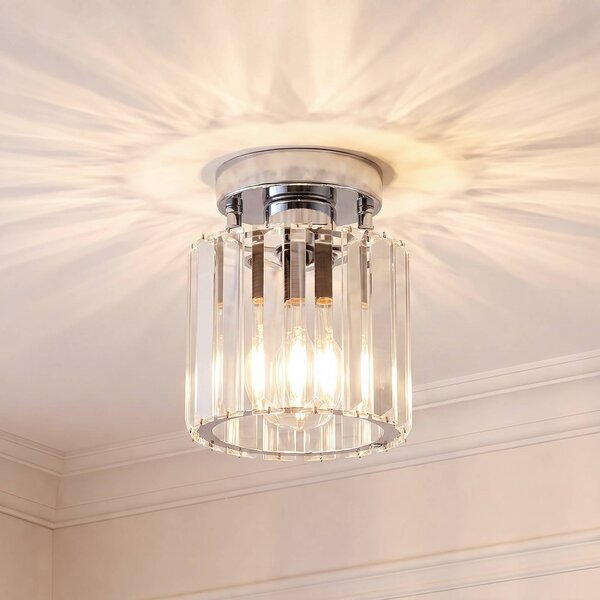 Lampa sufitowa Yakops Opviq, możliwość ściemniania, chromowy / srebrny, salon / jadalnia, szkło