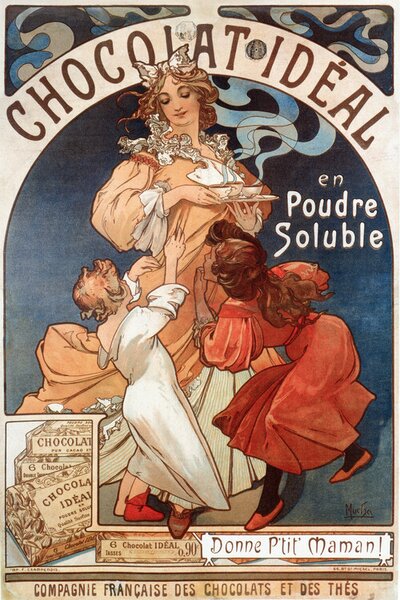 Reprodukcja Chocolate Ideal, Alfons Mucha