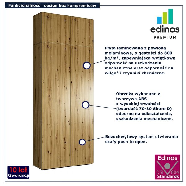 Wysoka szafa uchylna dąb artisan K6-G33