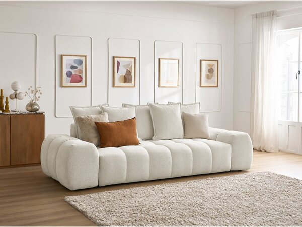 Biała sofa z tkaniny szenilowej 278 cm Everest – Bobochic Paris