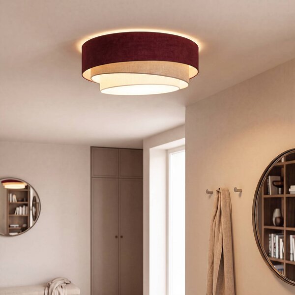 Lampa sufitowa Trio Duolla, kuchnia, tkanina / materiał / jedwab, młodzieżowy