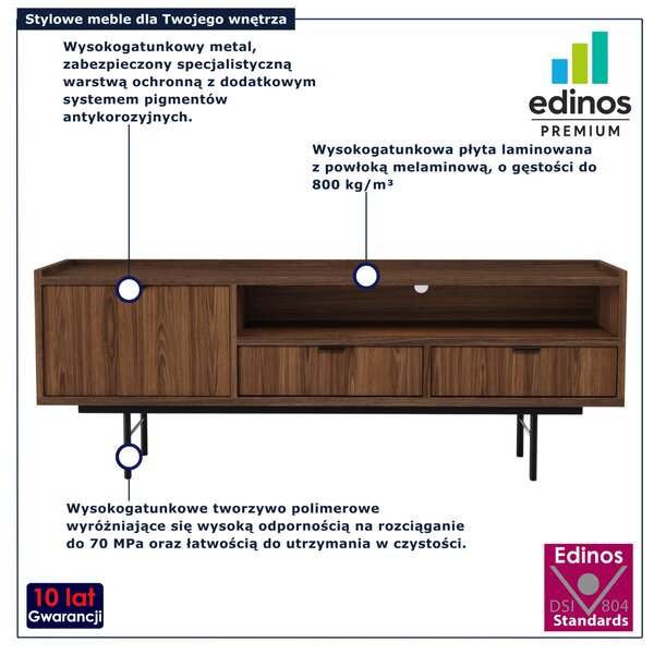 Szafka RTV na nóżkach 150 cm orzech warmia H3-P37