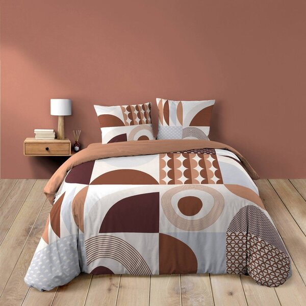 Bawełniana pościel dwuosobowa w kolorze terakoty 240x220 cm Gemma – douceur d'intérieur
