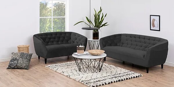 Szara sofa welurowa - Galax 3X