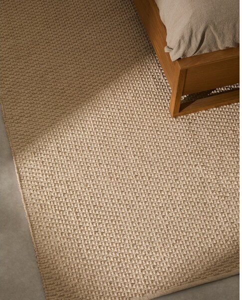 Kremowy dywan z mieszanki bawełny tkany ręcznie 160x230 cm Mascarell – Kave Home