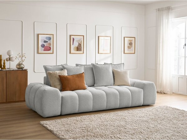 Jasnoszara sofa z tkaniny szenilowej 278 cm Everest – Bobochic Paris