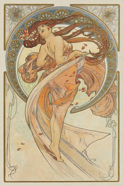 Reprodukcja The Arts 2 Heavily Distressed, Alfons Mucha