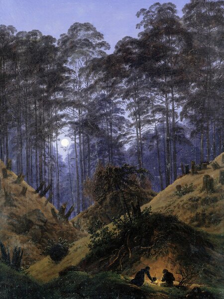 Reprodukcja The Forest under Moonlight, Caspar David Friedrich