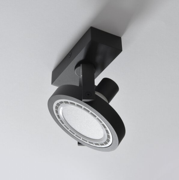 PP P 777/1 BK REFLEKTOR NOWOCZESNA LAMPA SUFITOWA ŚCIENNA OPRAWA NATYNKOWA ALUMINIUM CZARNY ES111 AR111 QR111 GU10 LED