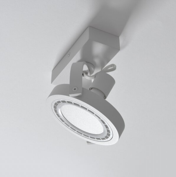 PP P 777/1 WH REFLEKTOR NOWOCZESNA LAMPA SUFITOWA ŚCIENNA OPRAWA NATYNKOWA ALUMINIUM BIAŁY ES111 AR111 QR111 GU10 LED