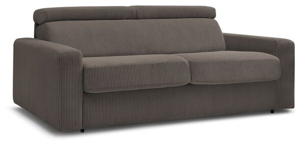 Szarobrązowa sztruksowa rozkładana sofa 195 cm Monaco – Bobochic Paris