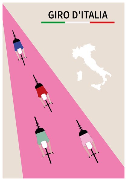 Ilustracja Giro d Italia, Poster Paperago