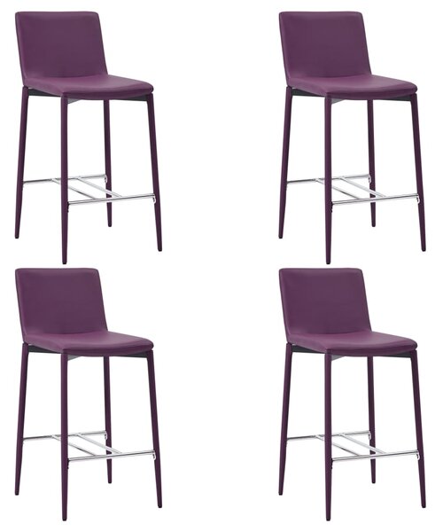 Krzesła barowe, 4 szt., fioletowe, sztuczna skóra