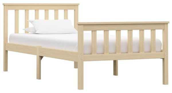 Rama łóżka, naturalna, jasne, lite drewno sosnowe, 90 x 200 cm