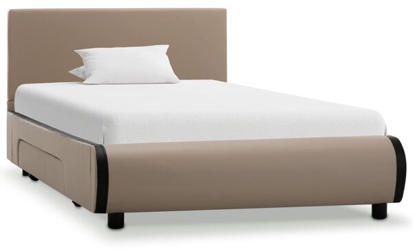 Rama łóżka z szufladami, cappuccino, sztuczna skóra, 100x200 cm