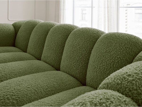 Zielona sofa z materiału bouclé 232 cm Hippolyte – Bobochic Paris