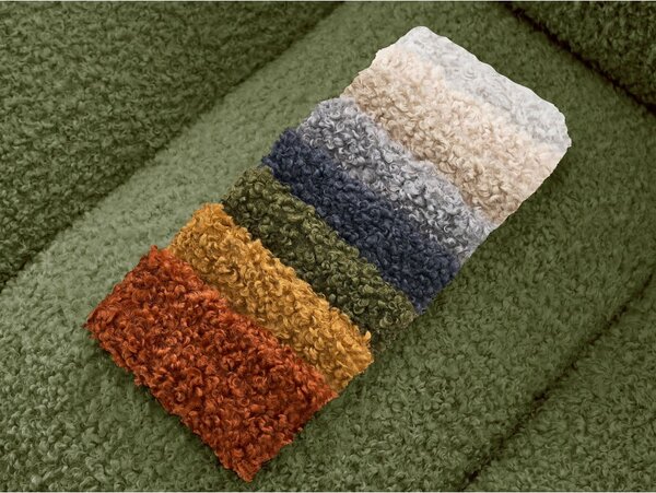 Zielona sofa z materiału bouclé 232 cm Hippolyte – Bobochic Paris