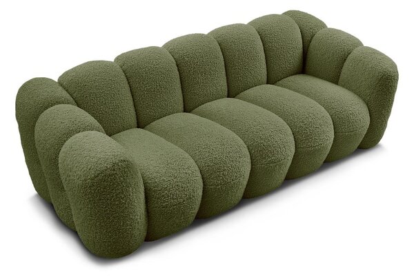 Zielona sofa z materiału bouclé 232 cm Hippolyte – Bobochic Paris