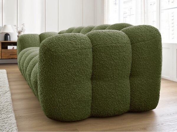 Zielona sofa z materiału bouclé 232 cm Hippolyte – Bobochic Paris