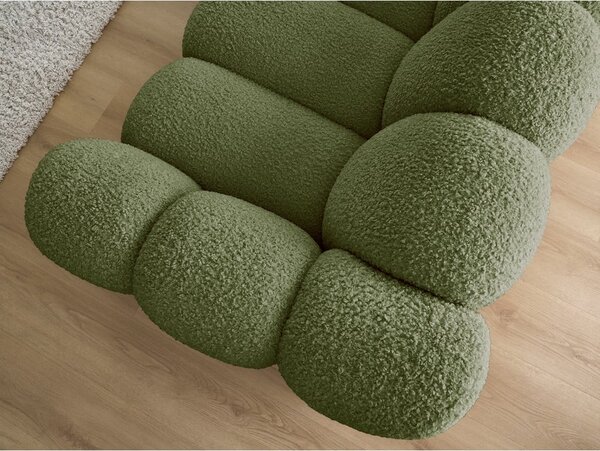 Zielona sofa z materiału bouclé 232 cm Hippolyte – Bobochic Paris