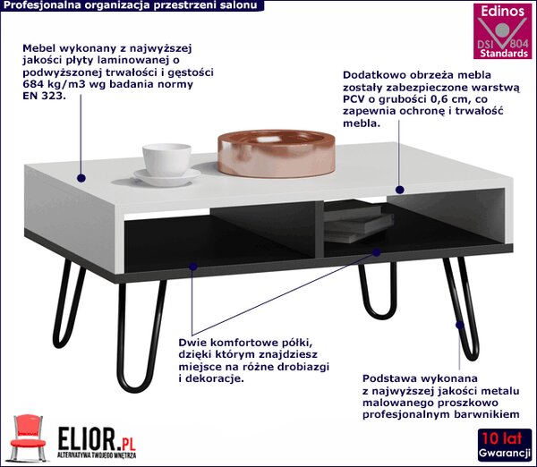 Biała ława do salonu R3-F13