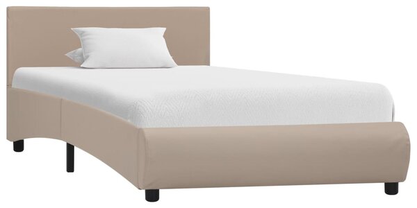 Rama łóżka, kolor cappuccino, sztuczna skóra, 100 x 200 cm