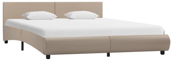 Rama łóżka, kolor cappuccino, sztuczna skóra, 160 x 200 cm