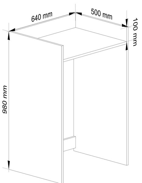 Minimalistyczna szafka nad pralkę dąb sonoma H2-R09